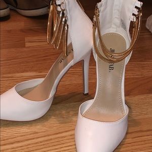 Gold & White Heels